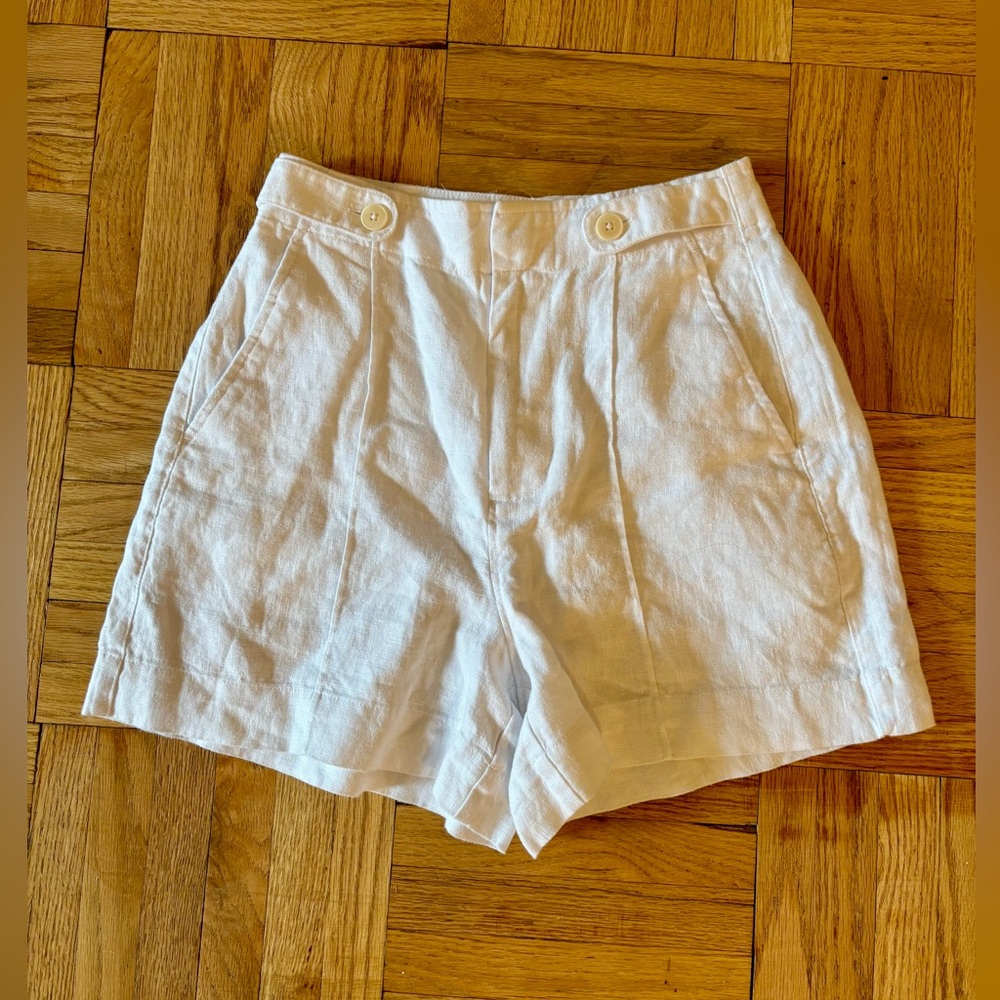Madewell Button Tab Linen Shorts